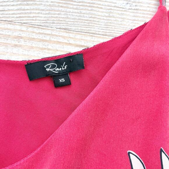 Rails Brianna 100% Silk Mini Slip Dress | Pink Pineapple XS - Picture 6 of 9